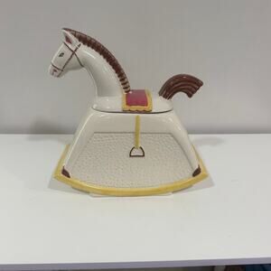 Abingdon Pottery Hobby Horse Cookie Jar Vintage Rocking Horse 1940s